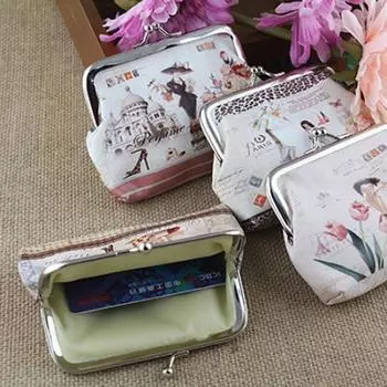 Женская сумка-клатч с цветочным принтом и застежкой сверху, держатель для ключей и монет 3