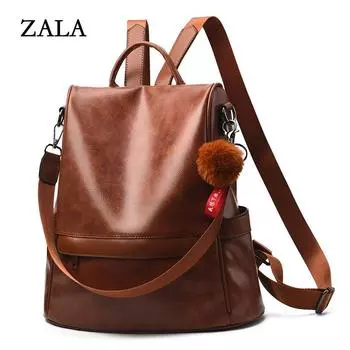 Женская сумка корейская версия нового модного мягкого кожаного рюкзака большой вместимости уличный повседневный рюкзак хаки