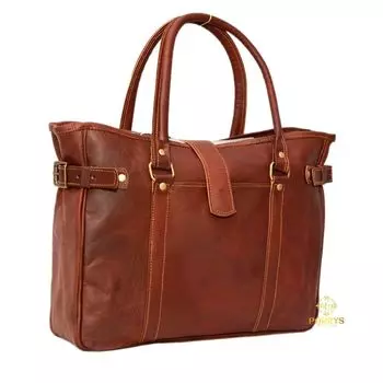 Женская сумка Коричневая кожаная сумка для ноутбука Повседневная сумка через плечо. 16 x 4 x 12 in коричневый