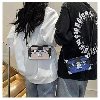 Женская сумка-коробка из искусственной кожи с заклепками, винтажная твердая сумка через плечо, сумки через плечо для женщин в европейско-американском стиле, дизайнерская сумка