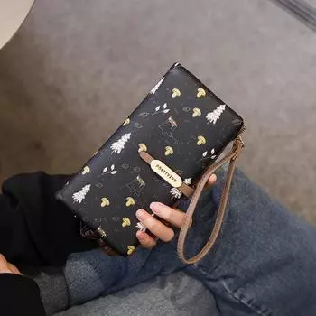 Женская сумка-кошелек с несколькими отделениями для карточек абрикосовый