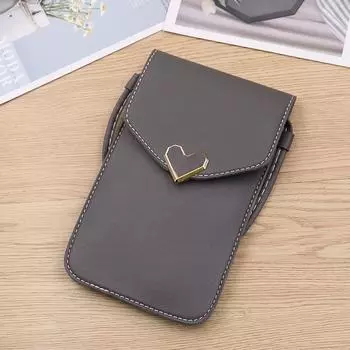 Женская сумка-кошелек с сенсорным экраном, сумка-кошелек для мобильного телефона, кошелек для смартфона, сумка из искусственной кожи с плечевым ремнем, водонепроницаемая женская сумка 14x3x19.5cm чёрный