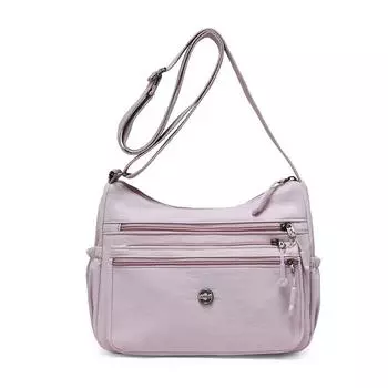 Женская сумка кроссбоди нейлоновая на плечо большая вместимость многослойная сумка для мамы среднего возраста фиолетовый
