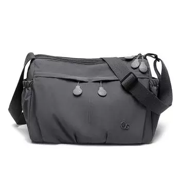 Женская сумка кроссбоди нейлоновая сумка-хобо легкая спортивная большая вместительность на плечо сумка для мамы серый