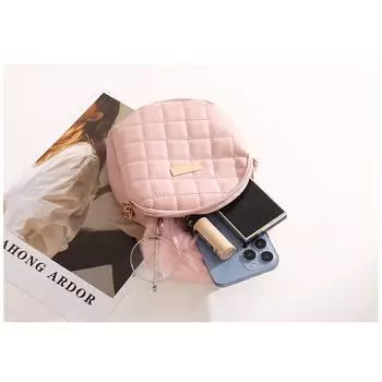 Женская сумка, круглая женская сумка, плюшевая сумка с алмазной вышивкой, сумка для путешествий, рюкзак one size коричневый