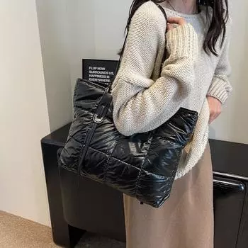 Женская сумка квадратная однотонная кожаная сумка через плечо большая сумка чёрный