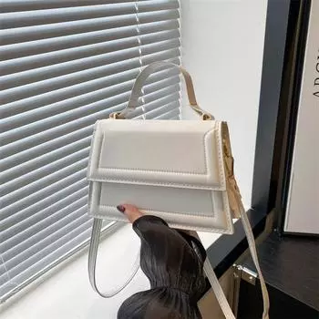 Женская сумка квадратной формы, модная, однотонная, простая, новая, красивая, через плечо, повседневная, с текстурой чёрный