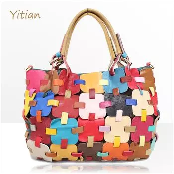 Женская сумка Ladybag, кожаная переносная сумка-мессенджер, большая сумка, ветрозащитная цветная сумка разноцветный