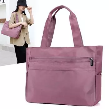 Женская сумка Легкая нейлоновая сумка-тоут Мужская однотонная сумка через плечо серый