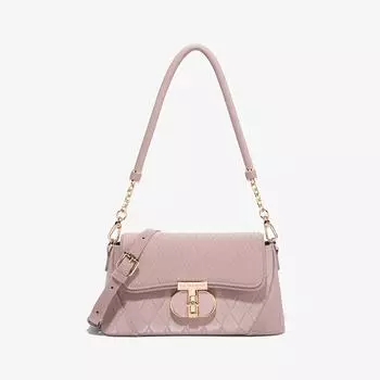 Женская сумка Легкая роскошная высококачественная сумка-багет Сумка подмышки Сумка через плечо Розовая длина 23см ширина 8см высота 13см розовый