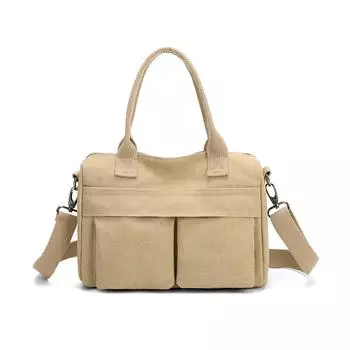 Женская сумка Легкая сумка через плечо Холщовая сумка Большая вместимость Сумка через плечо легкие хаки