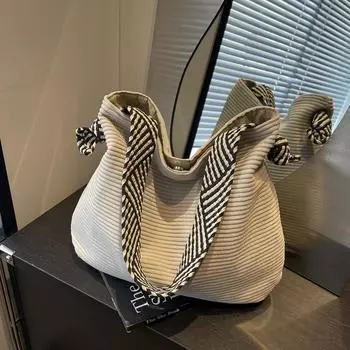 Женская сумка Легкая вельветовая сумка через плечо Большая вместительная сумка-тоут для студентов Классная сумка через плечо зелёный