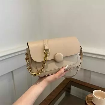 Женская сумка, летняя модная маленькая квадратная сумка, текстура, сумка через плечо из искусственной кожи, простая однотонная сумка на цепочке под мышкой серебряный