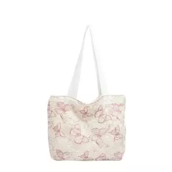 Женская сумка Летняя сумка через плечо с бабочкой Большая вместимость Сумка для хранения уроков макияжа Для выхода в свет Поездок Сумка подмышку красный