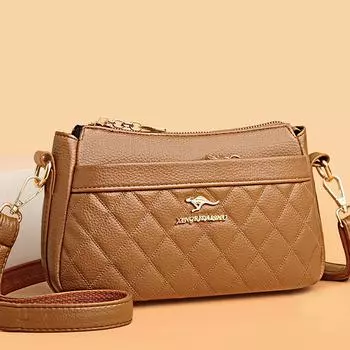 Женская сумка люксового бренда с тремя карманами, новые кожаные сумки и кожаная сумка через плечо