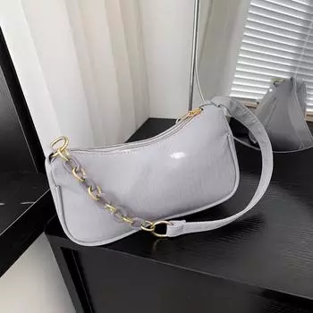 Женская сумка Маленькая квадратная сумка Niche Foreign сумка через плечо Pu цепочка подмышечная сумка модная сумка сумка серый