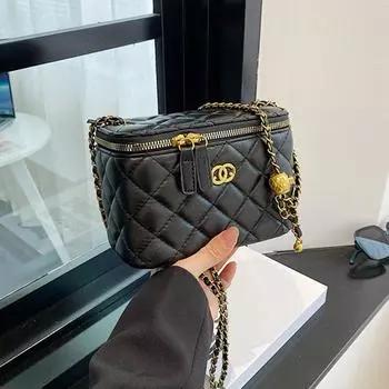 Женская сумка Маленькая квадратная сумка Однотонная повседневная универсальная деловая женская сумка Сумка через подмышку One Size чёрный