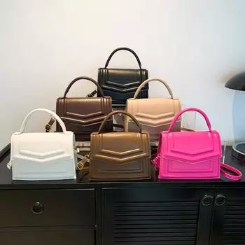 Женская сумка Маленькая квадратная сумка Press Shell Универсальная сумка через плечо Сумка в иностранном стиле Модная сумка-мессенджер розы красного