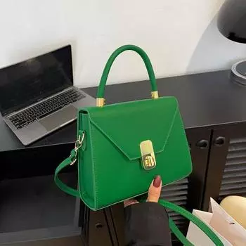 Женская сумка Маленькая квадратная сумка с поворотным замком Сумка Simple Style Аксессуары Женская сумка в иностранном стиле Сумка через плечо Crossbody белый