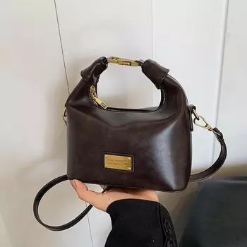 Женская сумка-мешок в стиле ретро 2024 года на осень — универсальная сумка-мессенджер и сумка-мессенджер Niche 18.5*9.5*20.5 чёрный