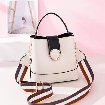 Женская сумка-мешок-ведро Модная женская сумка-ведро Женская сумка через плечо Сумка-мессенджер белый