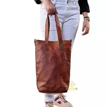 Женская сумка-мессенджер 14X14 дюймов Кожаная сумка через плечо Коричневая сумка для покупок коричневый