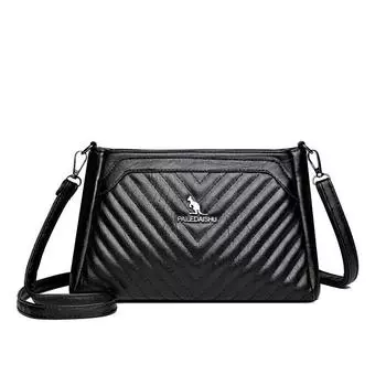 Женская сумка-мессенджер 2024 года, осень, новый модный дизайн, одно плечо, однотонная, простая, большая вместимость, в западном стиле, маленькая квадратная сумка