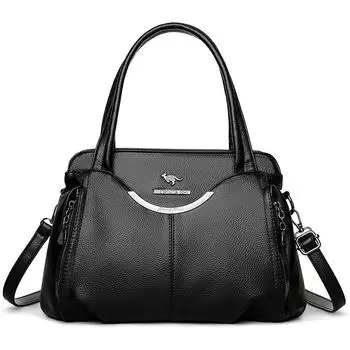 Женская сумка-мессенджер большой вместимости для мам среднего возраста, сумка через плечо чёрный