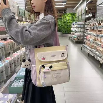 Женская сумка-мессенджер большой вместимости, сумка-тоут для студентов и школьников жёлтый