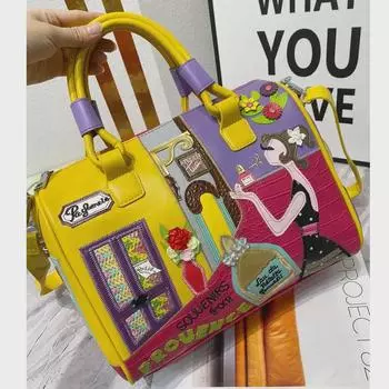 Женская сумка-мессенджер Boston большой вместимости с вышивкой и сумка-подушка