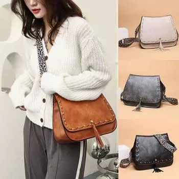 Женская сумка-мессенджер через плечо, женские сумки через плечо, сумки с кисточками бежевый