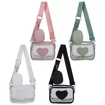 Женская сумка-мессенджер для девочек, прозрачная сумка из ПВХ, сумки через плечо в стиле JK, сумка-тоут, сумка через плечо розовый