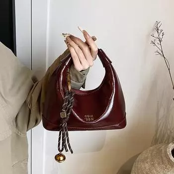 Женская сумка-мессенджер и сумка-пельмень из фактурной ткани для осени и зимы 2025 года. 20.5*9.5*20.5 cm