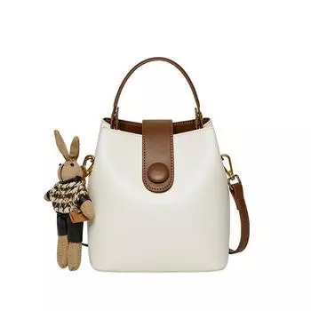 Женская сумка-мессенджер из натуральной кожи (18*11*19,5 см) 612341048 бежевый