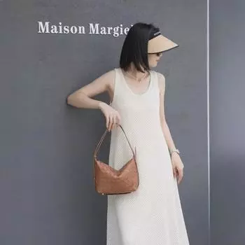 Женская сумка-мессенджер из натуральной кожи 2024 года - мягкая плетеная сумка из коровьей кожи на одно плечо 23x16x10cm