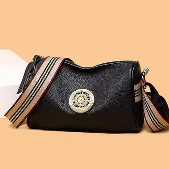 Женская сумка-мессенджер из натуральной кожи на одно плечо - мода 2023 года, сумка-подушка из коровьей кожи с широким ремнем зелёный