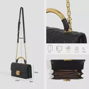 Женская сумка-мессенджер из ротанга Diamond, модель 2024 года, класса люкс — универсальная ручная/наплечная сумка-мессенджер для осени и зимы чёрный