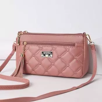 Женская сумка-мессенджер, лето 2025 года, высококачественная маленькая мини-сумка через плечо, большая вместимость и сумка для мам среднего возраста 23*14*8cm розовый