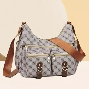 Женская сумка-мессенджер, многослойная сумка через плечо, большая вместительная дорожная сумка для матери среднего возраста хаки