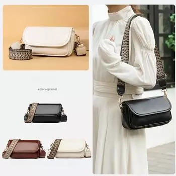 Женская сумка-мессенджер Модная кожаная текстура Маленькая квадратная сумка из коровьей кожи Сумка через плечо Ретро-мода из кожи