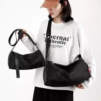 Женская сумка-мессенджер Мужская нейлоновая сумка через плечо Студенческая спортивная сумка Large чёрный