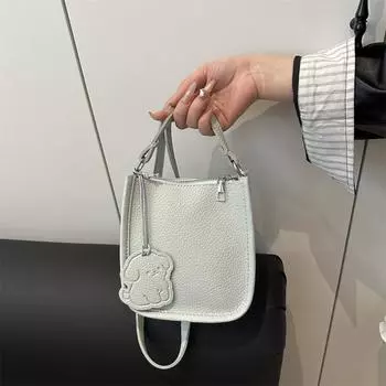 Женская сумка-мессенджер National Messenger, летняя новая модная сумка-ведро с узором личи, повседневная универсальная сумка для мобильного телефона белый