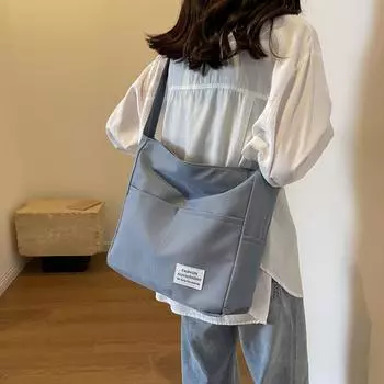 Женская сумка-мессенджер, нейлоновая сумка на плечо, студенческая сумка-преподаватель, большая вместительная сумка зелёный