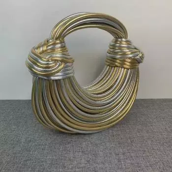 Женская сумка-мессенджер премиум-класса Gold Cross-Border - сумка-мессенджер Niche Woven Design