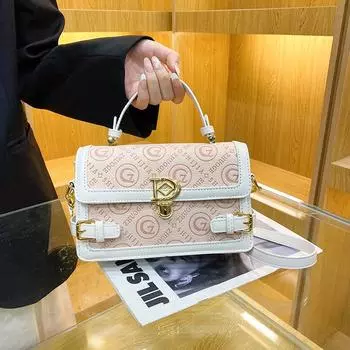 Женская сумка-мессенджер Quarryus, 2023, роскошная модная сумка в стиле ретро, универсальная сумка через плечо, маленькая квадратная сумка розовый