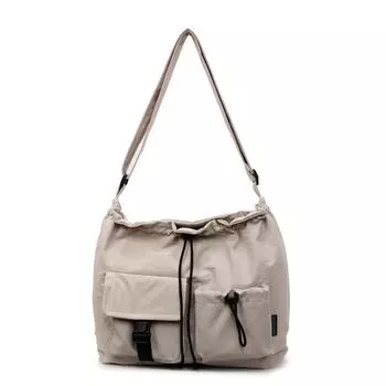 Женская сумка-мессенджер с несколькими карманами, большая вместимость, сумка через плечо, студенческая наплечная сумка бежевый