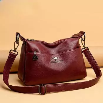Женская сумка-мессенджер с несколькими карманами, высококачественные мягкие сумки на плечо из искусственной кожи, повседневные сумки через плечо для женщин, новинка 2022 года, большая сумка 26cm x 11cm x 18cm