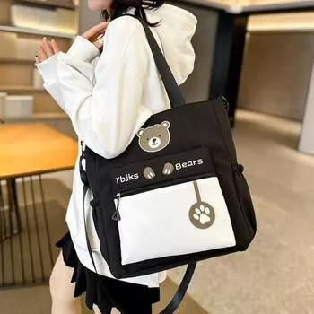 Женская сумка-мессенджер, студенческая книжная сумка, классная сумка через плечо, пригородная большая сумка белый