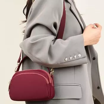 Женская сумка Мини-сумка Модная диагональная сумка через плечо из ткани Оксфорд Маленькая квадратная сумка через плечо чёрный