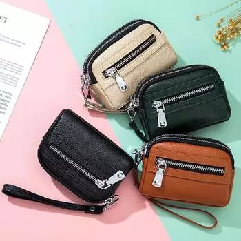 Женская сумка многофункциональная большая емкость искусственная кожа мини женский кошелек для монет карта чёрный